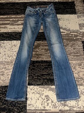 Rock Revival Distressed Blue Flare Jeans